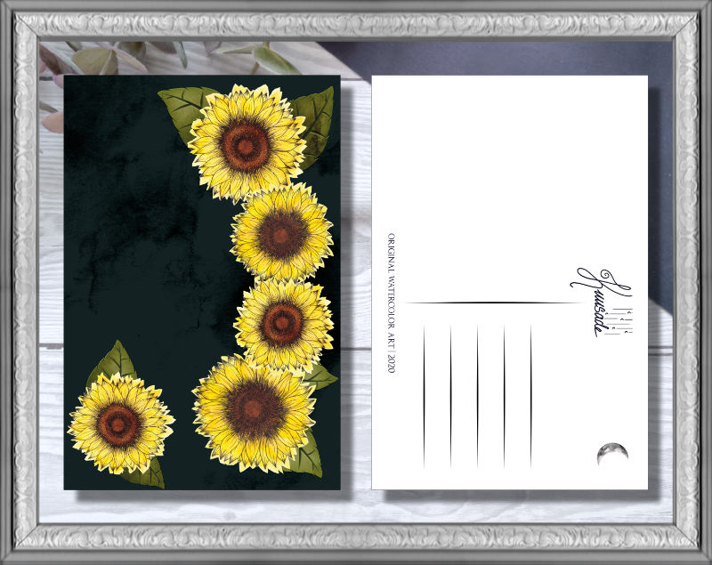 Postikortti, Auringonkukka