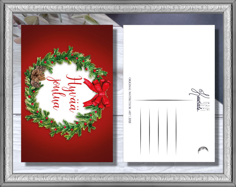 Postikortti, Joulukranssi