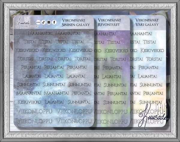 Tarra-arkki, Viikonpäivät