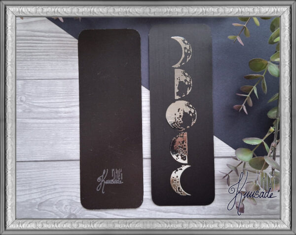 Pahvinen kirjanmerkki, 3D hopeaefektillä - Kuun Vaiheet