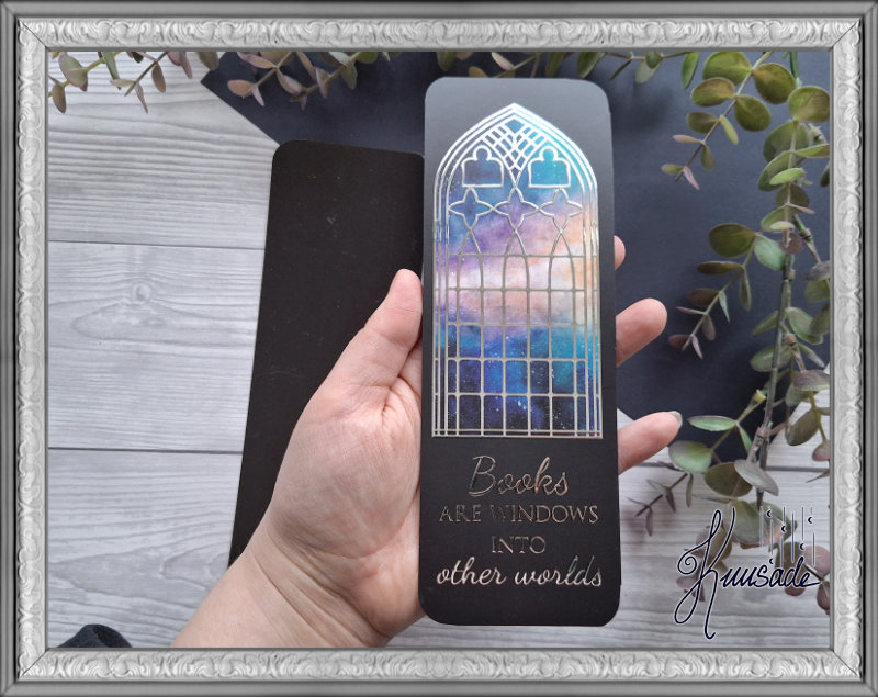 Cardboard bookmark, 3D with silver effect - Window - Image 2