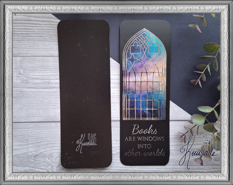 Cardboard bookmark, 3D with silver effect - Window