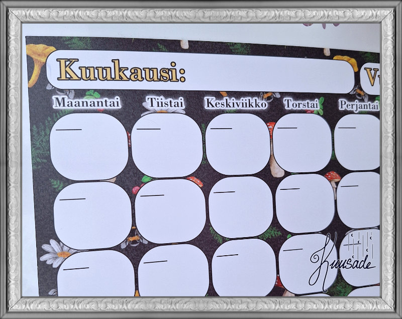 Kuukausikalenteri, Pyyhittävän magneettitaulu - Sienimetsä - Image 5